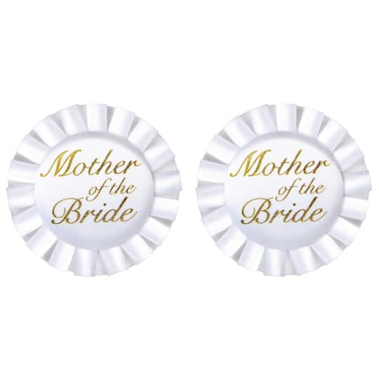 Beistle 3.5" Mother of the Bride Satin Buttons, 2ct.